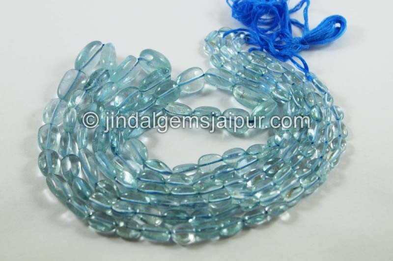 Moss Aquamarine Smooth Nugget Beads